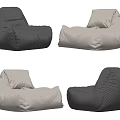 Comfortable Bean Bag Chairs In Gray And Beige Colors For Living Room