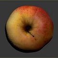 Fresh Ripe Orange Red Apple With Red Spots On Dark Background And Reflection