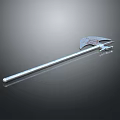 Medieval Polearm Weapon With Axe Blade Spear Tip And Ornate Metal Shaft Design