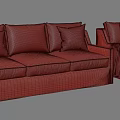 Light Colored Sofa Set Featuring Three Seater Sofa Armchair Decorative Pillows And Throw Blanket 3d model