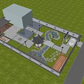 Traditional Courtyard Garden Design With Pavilion Pond Stone Path And Green Plants