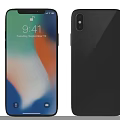 Smartphone Digital Display Showing Time and Date with Gradient Wallpaper and Notch Screen 3d model