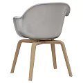 Modern Leisure Chair With Light Gray Upholstered Seat And Wooden Legs Design
