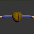 Cartoon Woman In Blue Blazer And Blue Pants With Arms Outstretched On Gray Background