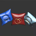 Fashionable Clothing Accessories Colorful Pillows With Metal Rings In Blue Red Light Blue