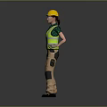 modern worker european worker mechanic builder 3d model