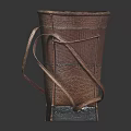 Handwoven Brown Storage Basket With Dual Handles And Square Base Design