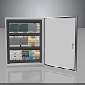 Modern Metal Furniture Cabinet With Open Door And Multiple Internal Modules