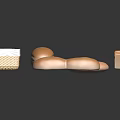 Assorted Bread Shapes in Woven Basket and White Container Including Sliced Loaves