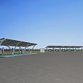 Outdoor Electric Vehicle Charging Station With Solar Canopies And Multiple Ports