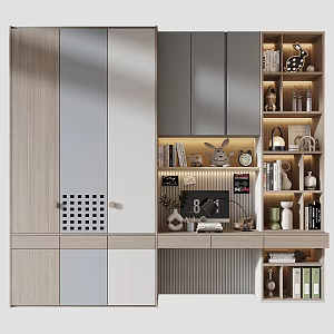 Desk Wardrobe Children's Bookcase 3d model