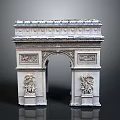 Scenic View of Paris Arc de Triomphe with Classical Architecture and Stone Carvings