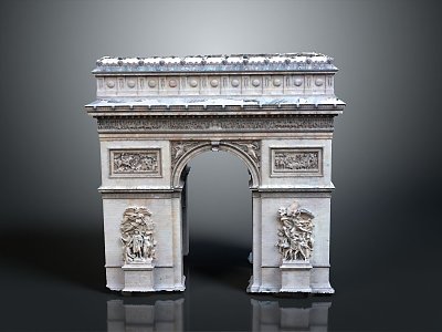 Cartoon Building Cartoon Arc de Triomphe Arc de Triomphe Gate Stone Gate Outdoor Articles Realistic 3d model