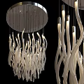 Modern Interior Curved Light Tube Chandelier with Elegant Metal Decor Accents