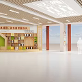 School Reading Area With Bookshelves Books And Inspirational Motto Wall