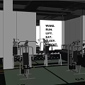 Modern Gym Interior With Various Fitness Equipment And Workout Training Machines
