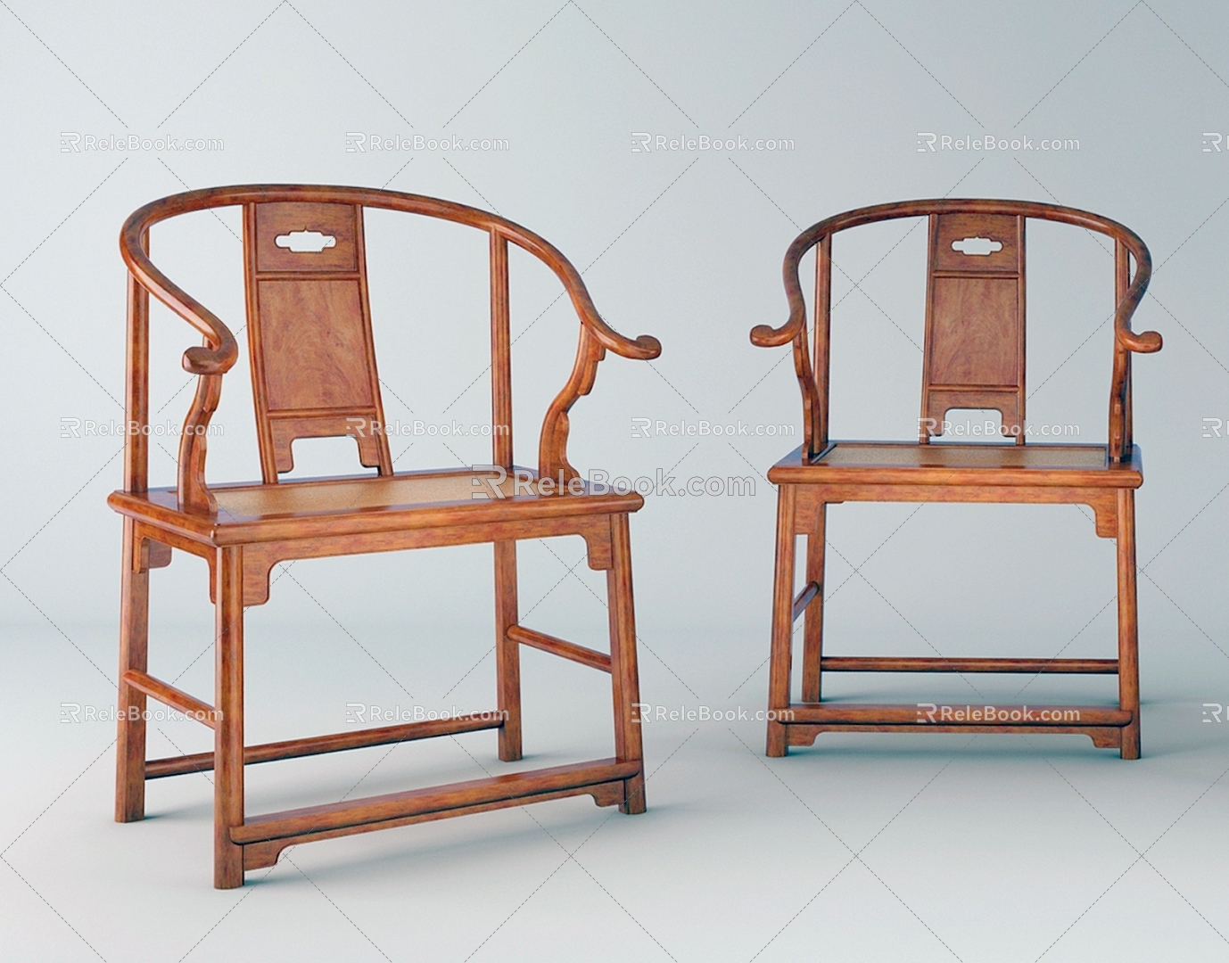 Chinese-style Circle Chair Ansiyuan Circle Chair Ming-style Furniture 3d model