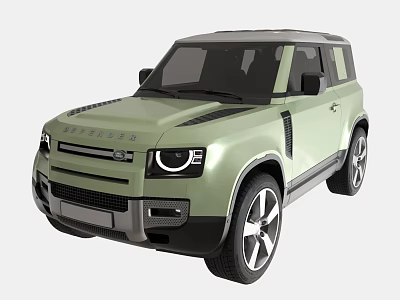 Modern Light Green SUV With Unique Front Grille LED Headlights And Alloy Wheels 3d model