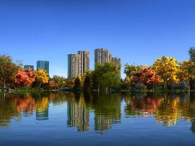 Waterfront Landscape Urban Architecture River Lake Reservoir Moat Around the City Lake Riverside Landscape Dam 3d model