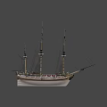 Game Movie Character Sailing Ship Model With Detailed Design And Multiple Masts