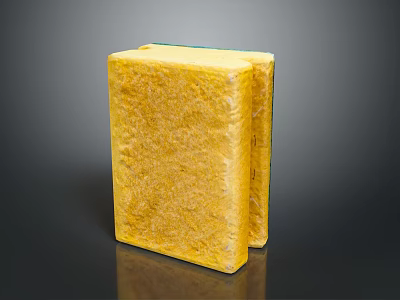Yellow Textured Sponge Blocks Stacked As Practical Household Cleaning Tool For Daily Use 3d model