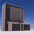 Modern High Rise Office Building With Glass Facade And Multiple Floors