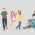 Many characters 3d model