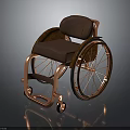 Modern Wheelchair Design With Copper Frame Brown Seat And Large Wheels