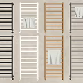 Contemporary Bathroom Cabinet Rack Featuring Black White Gold Grey Colors And Towel Bar