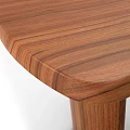 Solid Wood Table With Modern Curved Surface And Four Sturdy Legs 3d model