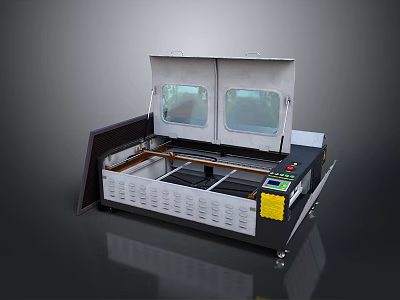 Laser Cutting Machine for Daily Necessities with Double Windows Control Panel and Worktable 3d model