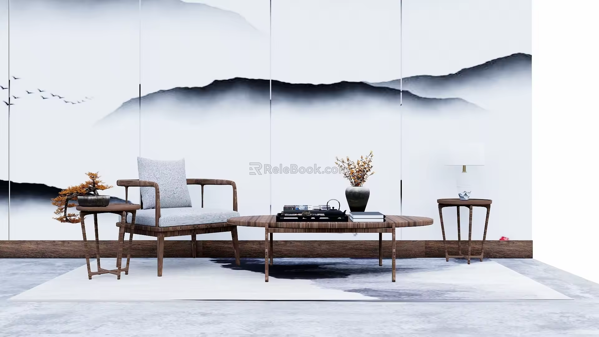 Tea Table Tea Table Swares Tea Set Tea Table and Chair 3d model