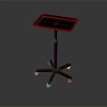 Portable Black Metal Tray Table With Wheeled Base And Square Top For Home Use