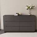 Light Luxury Solid Wood Sideboard Italian Style Storage Side Cabinet Drawer Type Vertical Cabinet with Six Drawers Sideboard 3d model