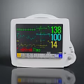 Professional Medical Monitor Screen Displaying Vital Signs Waveforms And Patient Data