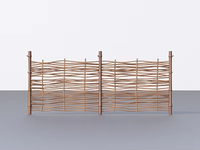 Natural Bamboo Woven Room Divider For Home Interior Space Partition 3d model