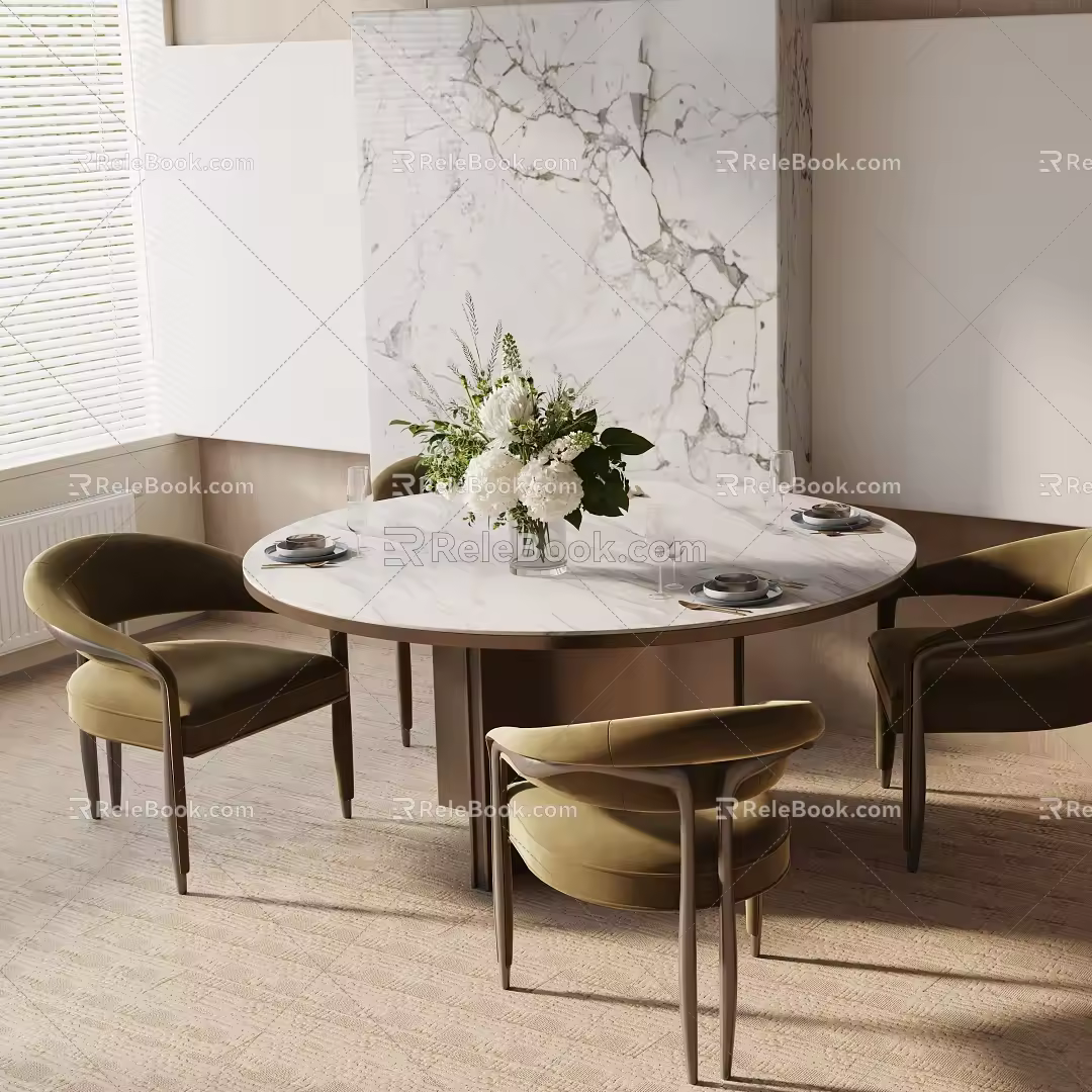 Modern table combination 3d model
