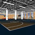 Modern Basketball Gymnasium Sports Stadium Basketball Rack Basket Basketball Game Stadium 3d model