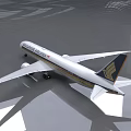 Singapore Airlines Commercial Airplane Featuring White And Gold Livery Exterior Design