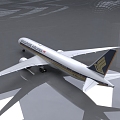 Modern aircraft Singapore Airlines Boeing aircraft 3d model