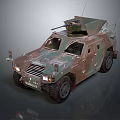 Armored Military Vehicle With Camouflage Paint Top Mounted Weapon And Rugged Exterior Design