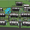 Residential Landscape Featuring High Rise Buildings Lush Greenery and Walking Paths