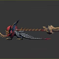 Colorful Red Blue Gold Mythical Dragon Game Movie Character With Fierce Claws And Detailed Design