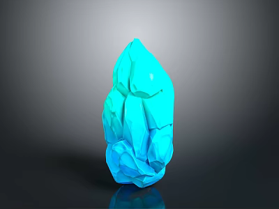 Turquoise Blue Geometric Crystal Sculpture With Angular Facets And Glossy Surface 3d model