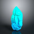Turquoise Blue Geometric Crystal Sculpture With Angular Facets And Glossy Surface
