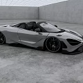 Silver Convertible Sports Car In Spacious Gray Interior With Sleek Floor