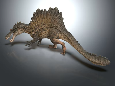 Realistic Ferocious Sailback Reptile Model With Scaly Skin And Open Mouth 3d model