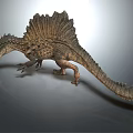 Realistic Ferocious Sailback Reptile Model With Scaly Skin And Open Mouth