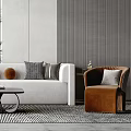 Modern sofa coffee table combination 3d model