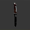 Tactical Weapon Knife With Wooden Handle And Black Sharp Blade